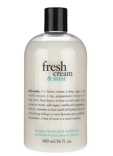 Philosophy Fresh Cream + Mint 3 in 1 Shampoo Shower Gel Bath 16 oz